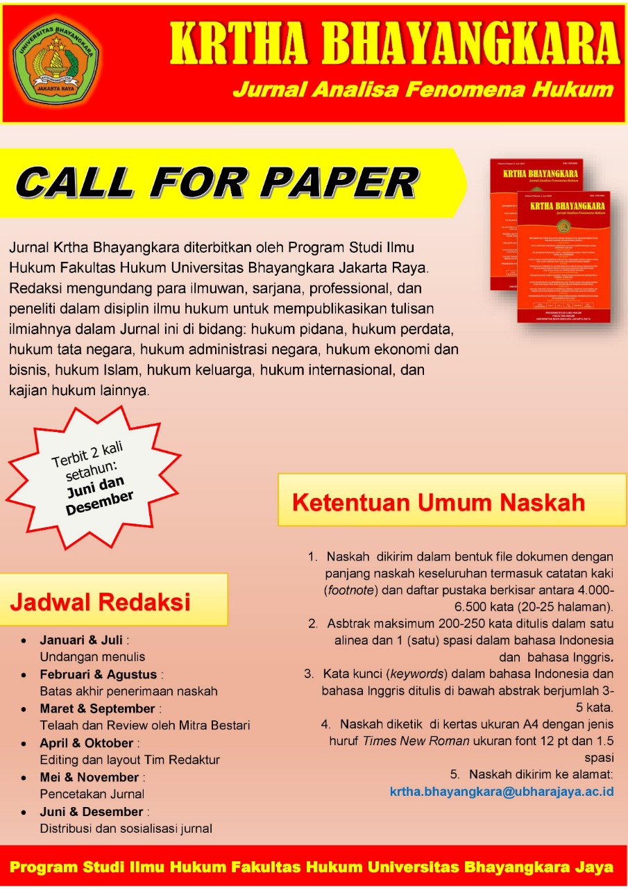 Call For Paper Jurnal Krtha Bhayangkara (Jurnal Analisa ...