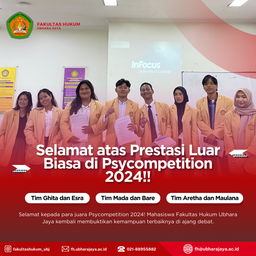 Mahasiswa Ubhara Jaya Raih Juara 1 Lomba Debat Bahasa Indonesia di Psycompetition 2024